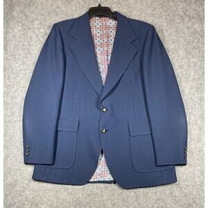 Vintage Knack Leisurewear Blazer Mens Large 2-Button Mod Lining Sport Coat 70s